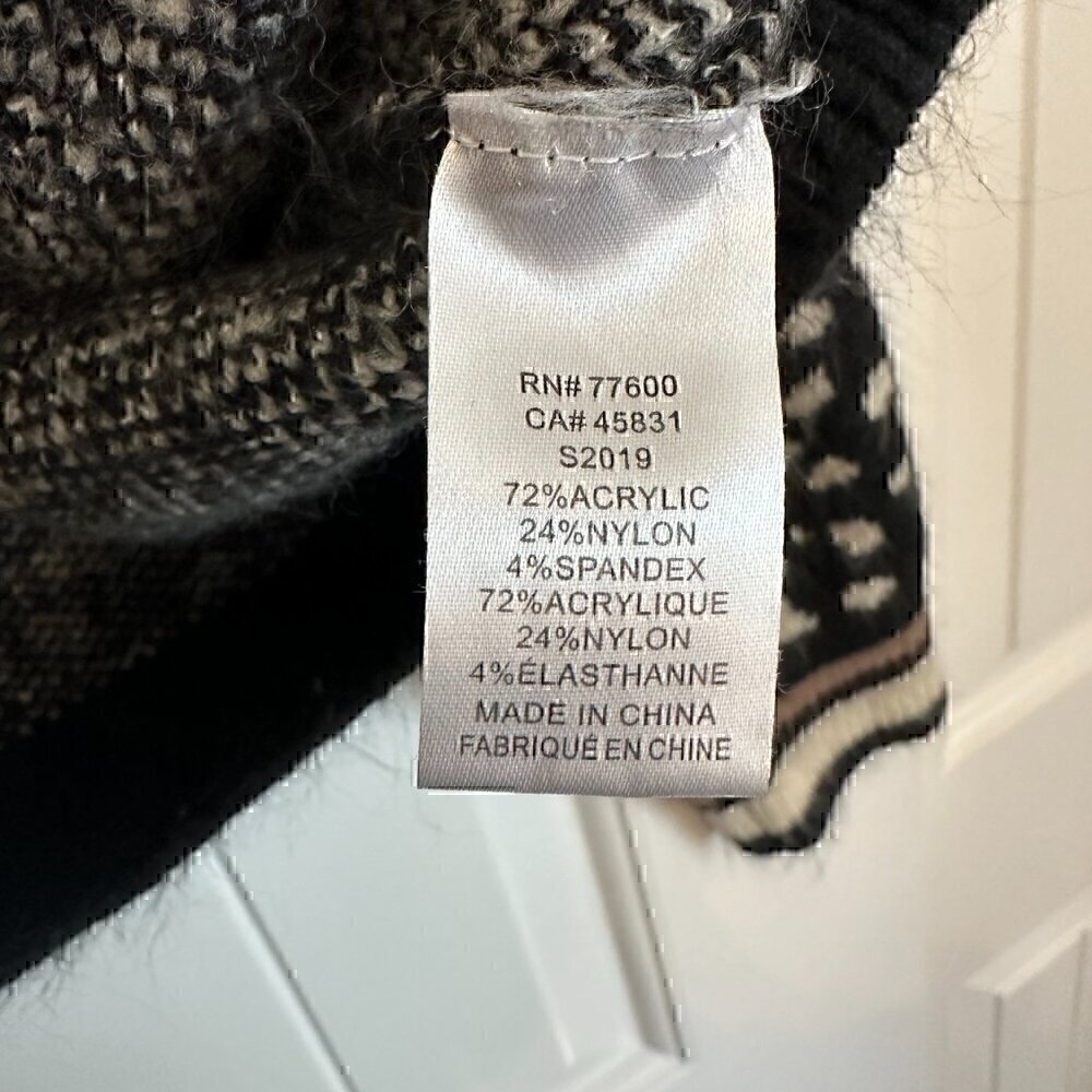 Saltwater LUXE cozy nubby warm crew neck polka dot black sweater women's large - Picture 4 of 8
